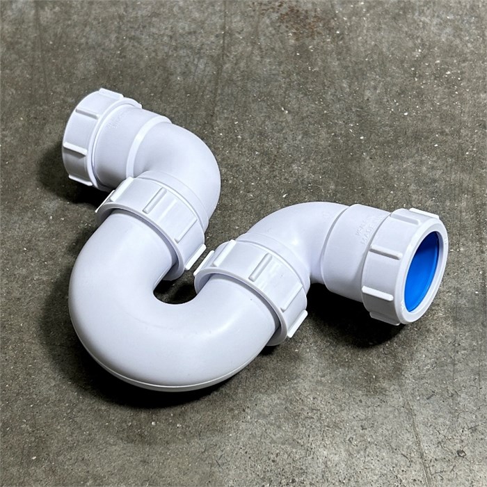 Сифон трубный Р-образный 40 мм х 40 мм; вход/выход горизонтальный 40 мм компрес. 871555