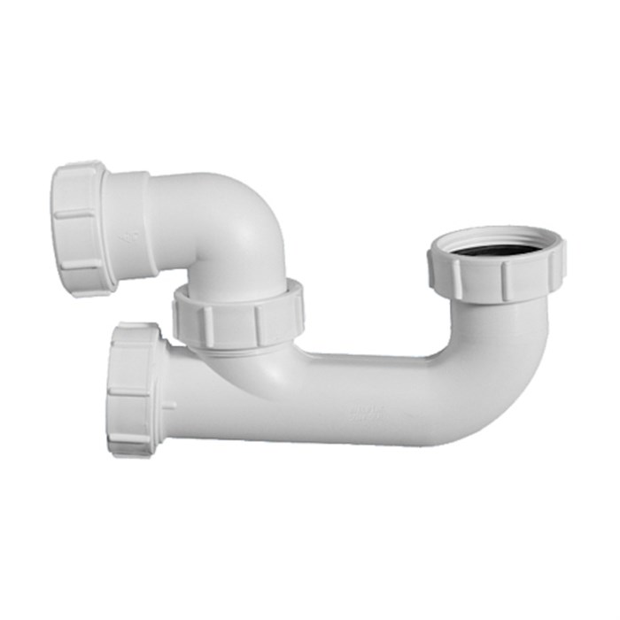 Сифон трубный Р-образный поворотный без выпуска ( 1 1/2"х40мм, H75мм) с ревизией; выход компрессионн 872745