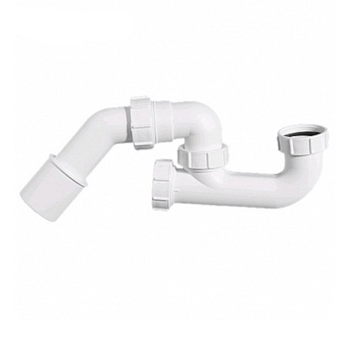 Сифон трубный Р/S-образный поворотный без выпуска ( 1 1/2"х40мм, H75мм) с ревизией; выход Дн=40/50мм 863073