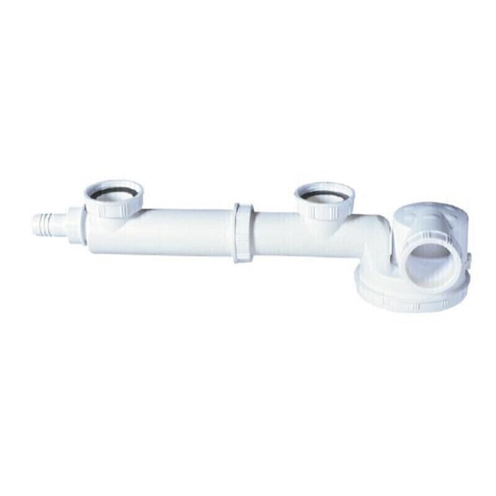 Сифон Эспас 1 1/2" х 40 мм для двойной мойки без вып., с отв. быт.тех, суперплоский 876487