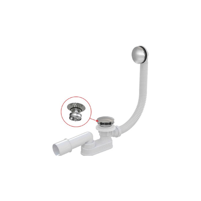 Слив-перелив Alcaplast click-clack, металл, хром 861502