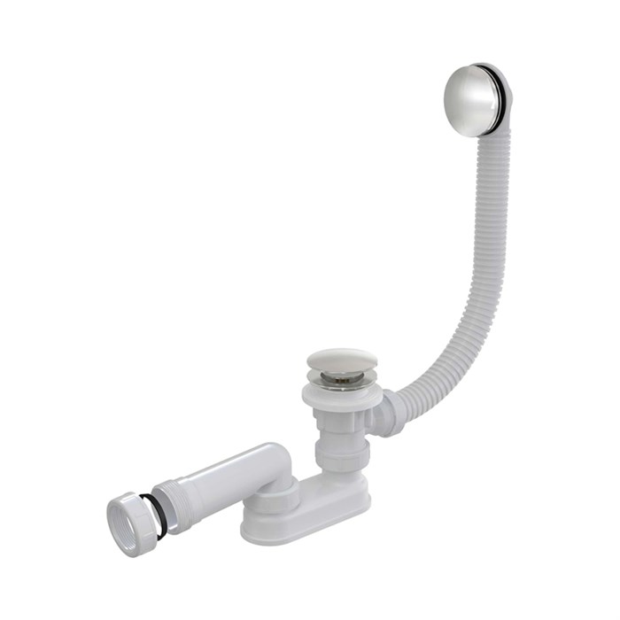 Слив-перелив Alcaplast для ванны 570 мм, click/clack, металл, прочистка сифона сверху, хром 878303