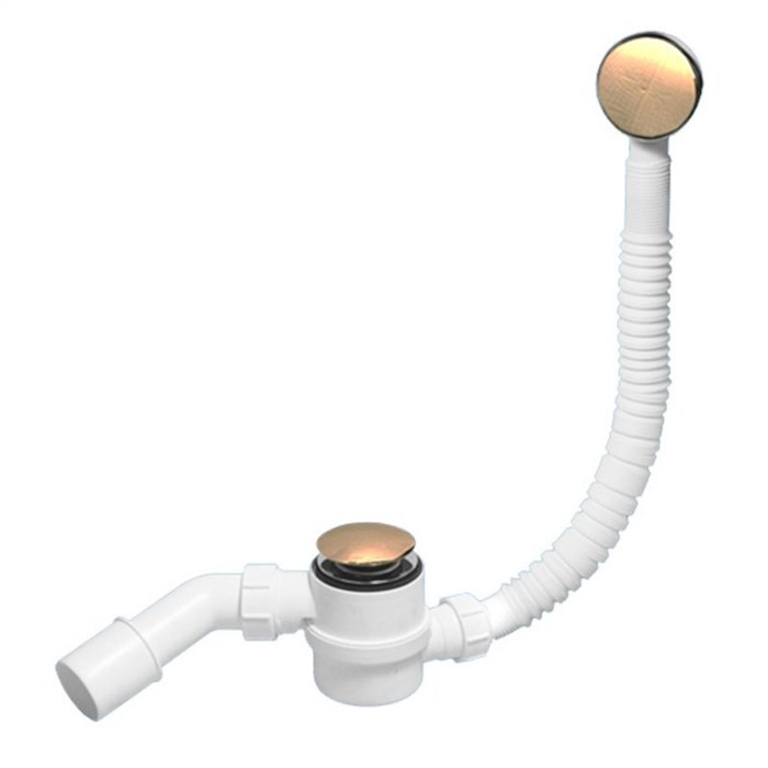 Слив-перелив L=330-700 х 34 мм с раздв. перел., 70 мм слив, выход 40/50 мм, античная бронза 882820