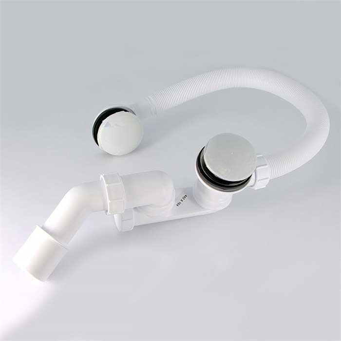 Слив-перелив L=500 х 34 мм, метал. 70 мм слив., пробка-кнопка, выход 40/50 мм, хром 860572