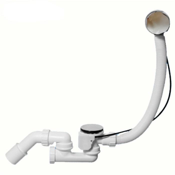 Слив-перелив L=575 х 34 мм, метал. 70 мм слив, выход 40/50 мм, хром, пакет 865078