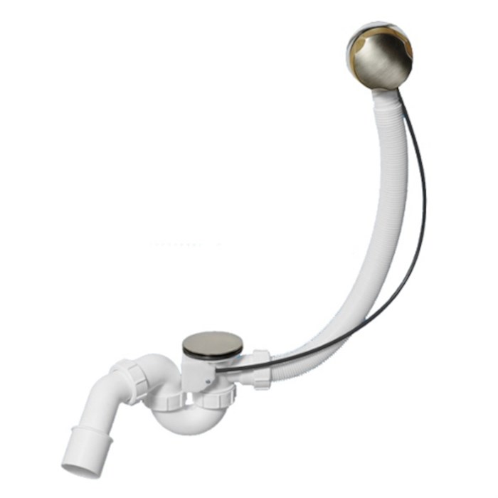 Слив-перелив McAlpine для ванны 1½' 'х 40 мм, L510 мм x 34 мм, выход 40/50 мм, пакет, сатиновый нике 863109