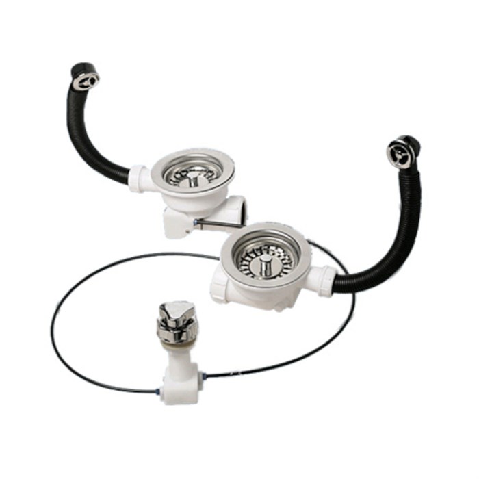 Слив-перелив для 2-х моек под круглое отверстие перелива (L229ммхD25мм, D113мм нержавейка сливные ре 875896