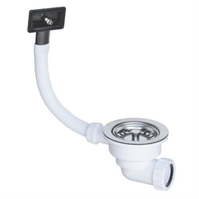 Слив-перелив для мойки под прямоугольное отверстие перелива (L229ммхD25мм, D113мм полированная нержа 877279