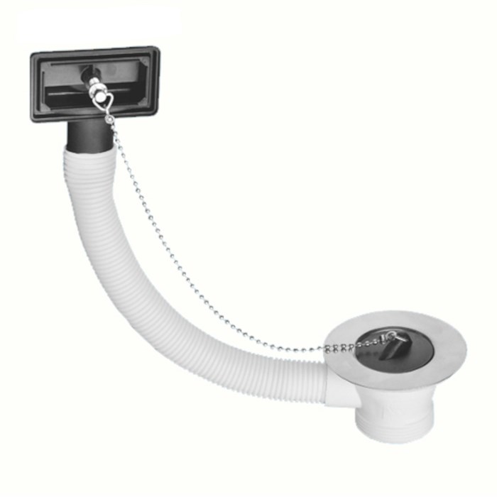 Слив-перелив для мойки под прямоугольное отверстие перелива (L229ммхD25мм, D85мм нержавейка сливная 885076