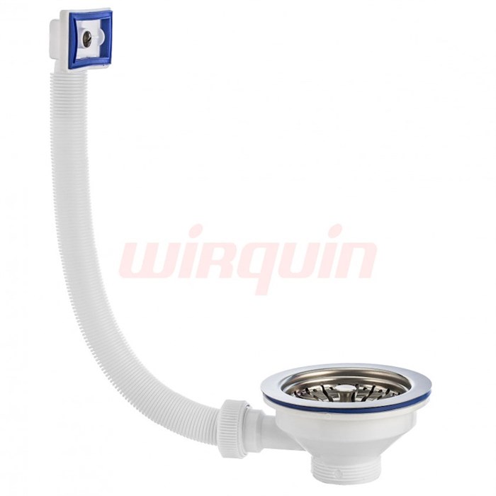 Слив-перелив для мойки Элит 1 1/2, нерж. чашка D114 мм и с прямоугольным переливом L300 мм 877867