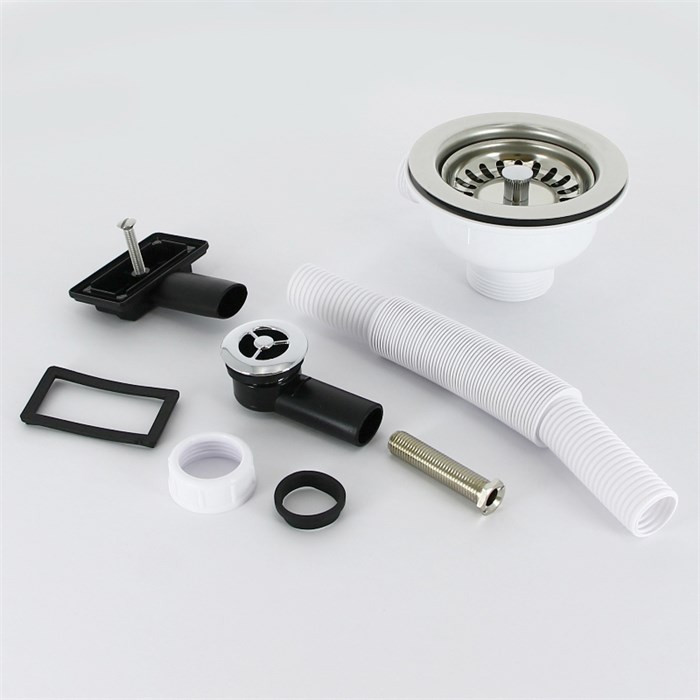 Слив-перелив для рак. 113 мм нерж. решетка под круг./прямоуг. отв. L=235 х 25 мм, выход 1 1/2", хром 865134