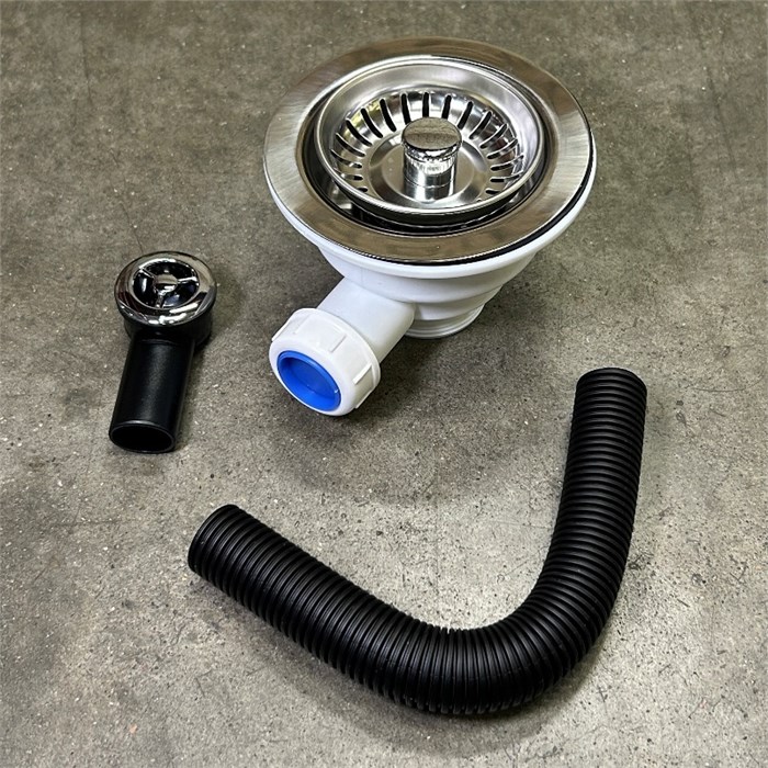 Слив-перелив для раковины L=235 х 25 мм, круглое отв., 113 мм реш., выход 1 1/2", хром 878013