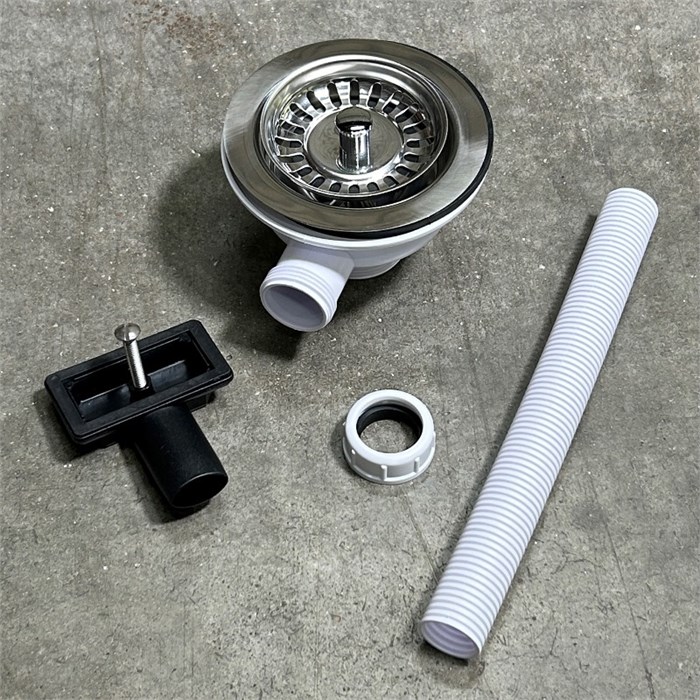 Слив-перелив для раковины L=235 х 25 мм, прямоуг. отв., 113 мм реш., выход 1 1/2", хром 876563