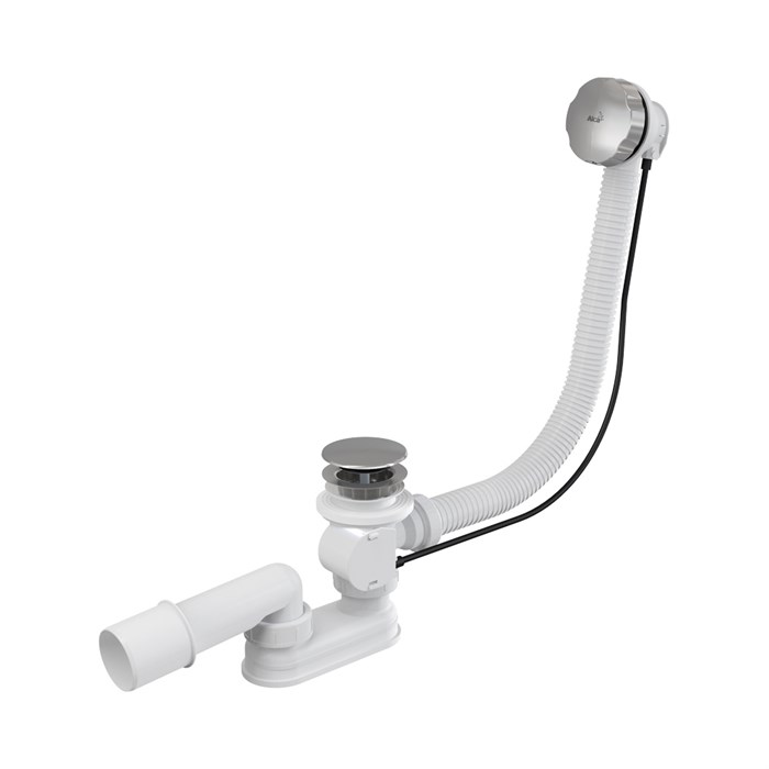 Слив-перелив полуавтомат для ванны 40/50 x 570 мм, пробка слива 70 мм, металл, хром 869806