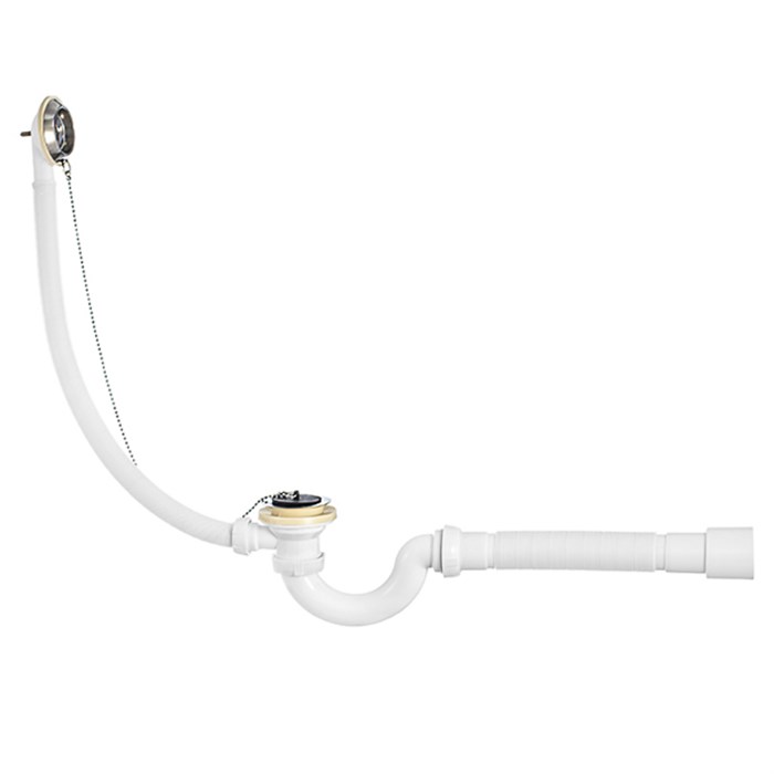 Слив-перелив с сифоном S-образный 1 1/2 х 40 мм с гофротрубой 40 x 40/50 мм 865378