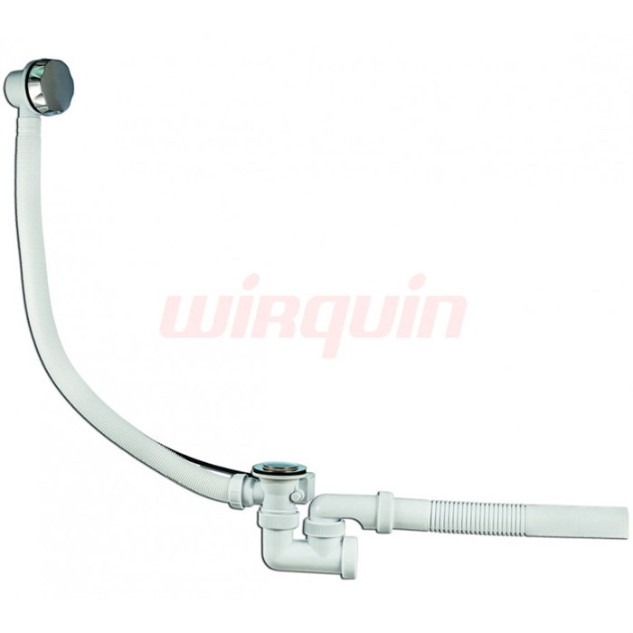 Слив-перелив Универсал 1 1/2 х 40 мм полуавт., L700 мм и с гофропатрубком L320 мм 40х40 мм, хром 861886