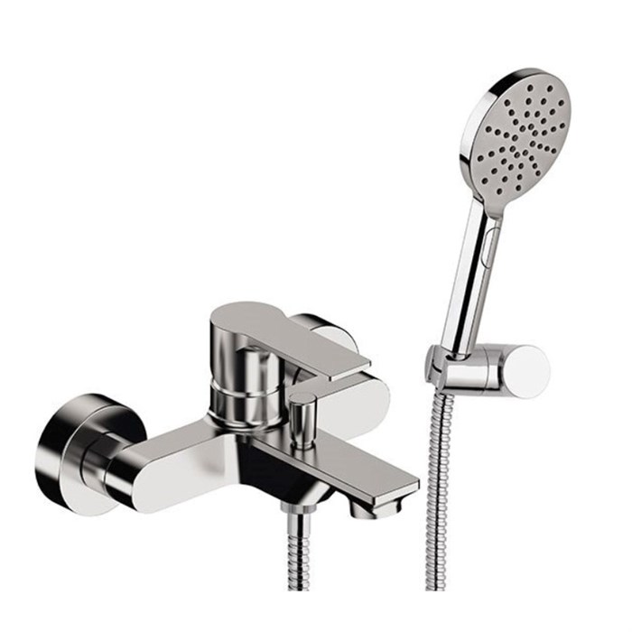 Смеситель для ванны Remer с лейкой, держателем и шлангом, хром 868588