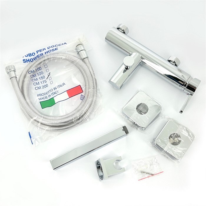 Смеситель для ванны Tiemme SKY Q10 Q13 с лейкой, держателем и шлангом, хром 876131