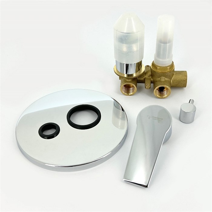 Смеситель для ванны Tiemme TEN TN15, СМ, три потребителя, хром 886559