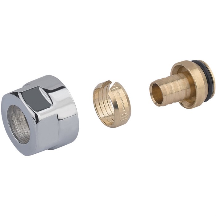 Соединитель обжим-B 16 х 2,2 - 3/4" ЕК хромированный для PEX труб 878636