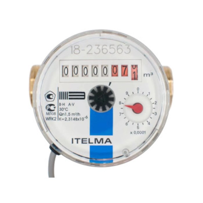 Счетчик для холодной воды монтажная длина 110 мм Н 3/4 с импульсным выходом 864645