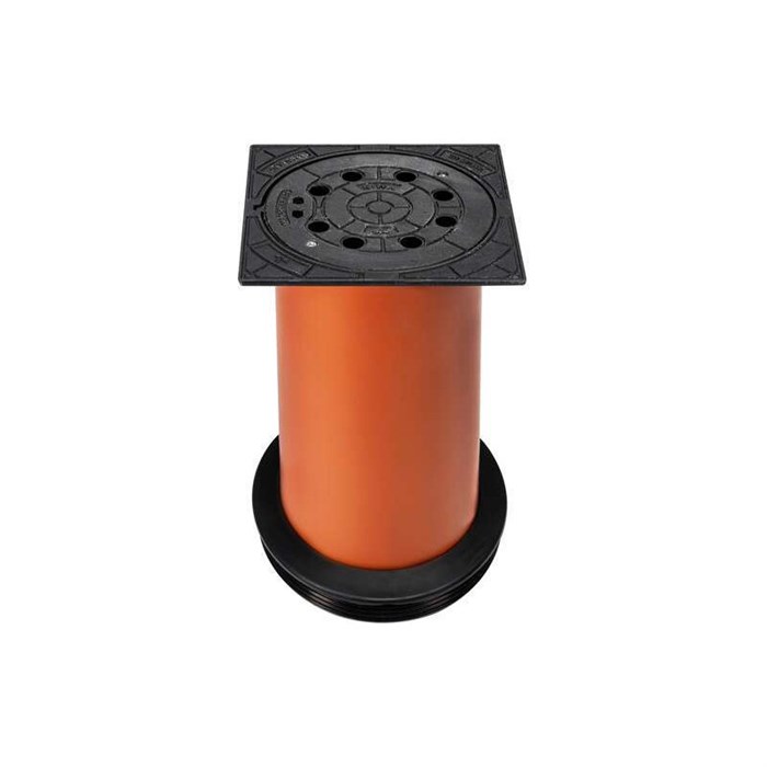 Телескопическая труба DN315 SV с вентиляцией, с чугун. крышкой (12,5 тонн) и упл. манжетой, Ger 868349