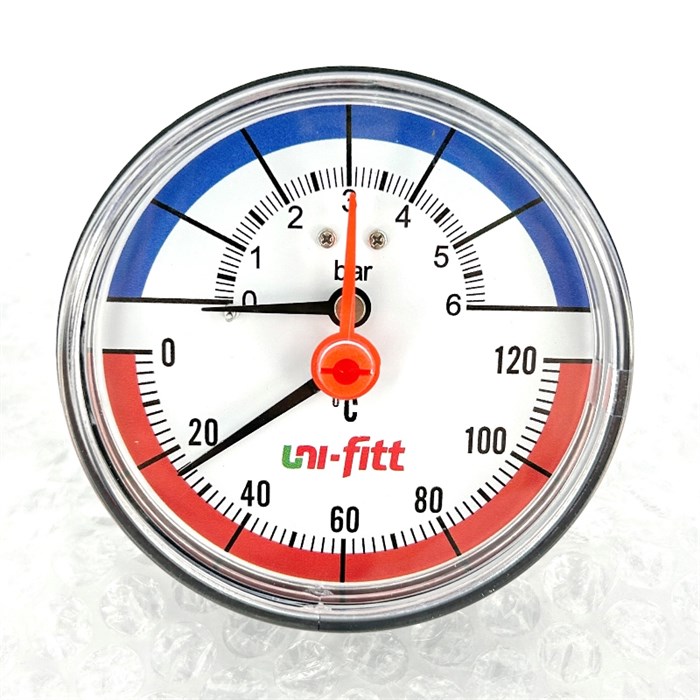 Термоманометр аксиальный 6 бар, 120 C, диаметр 80 мм, 1/2"Н 857870