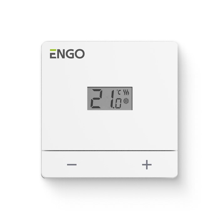Термостат ENGO Easy комнатный накладной, с дисплеем, 2хAAA, белый 859108