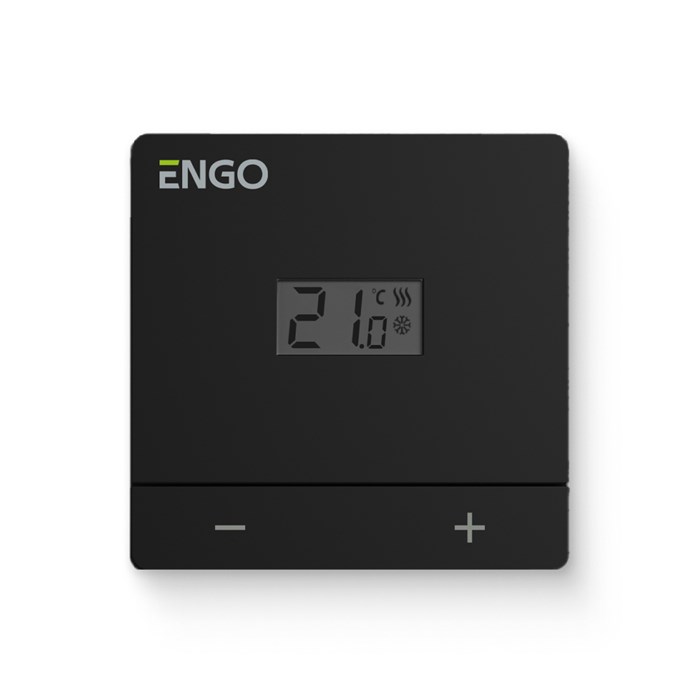 Термостат ENGO Easy комнатный накладной, с дисплеем, 2хAAA, черный 872676