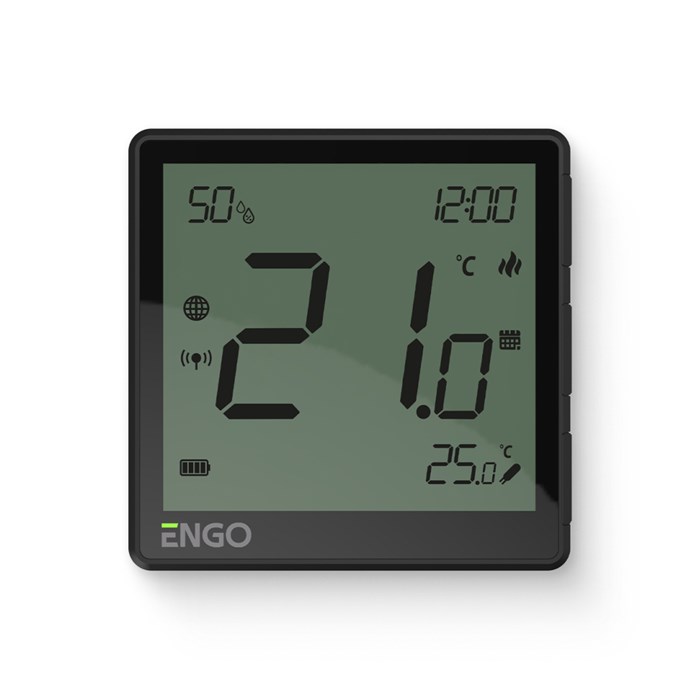 Термостат ENGO One комнатный встраив. программ. с дисплеем, аккум. д/влажности, WiFi / Zigbee, черны 877373