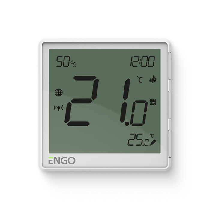 Термостат ENGO One комнатный встраиваемый, программ. с дисплеем, датчик влажности, WiFi / Zigbee, бе 877525