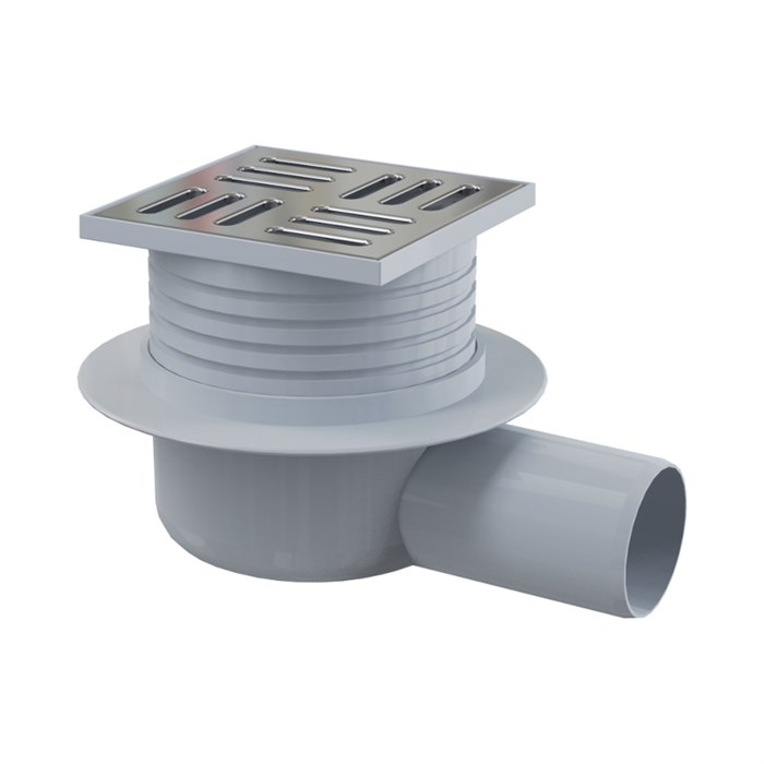 Трап 105 х 105 мм, нерж. решетка, гидрозатвор, выход 50 мм 878980