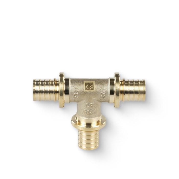 Тройник аксиальный 16, MX, латунь 861582