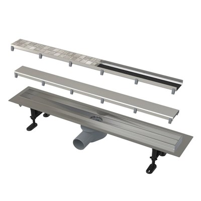 Лоток душевой APZ13-DOUBLE9 750 мм, с решеткой DOUBLE (полная или под плитку), нерж.сталь 872715