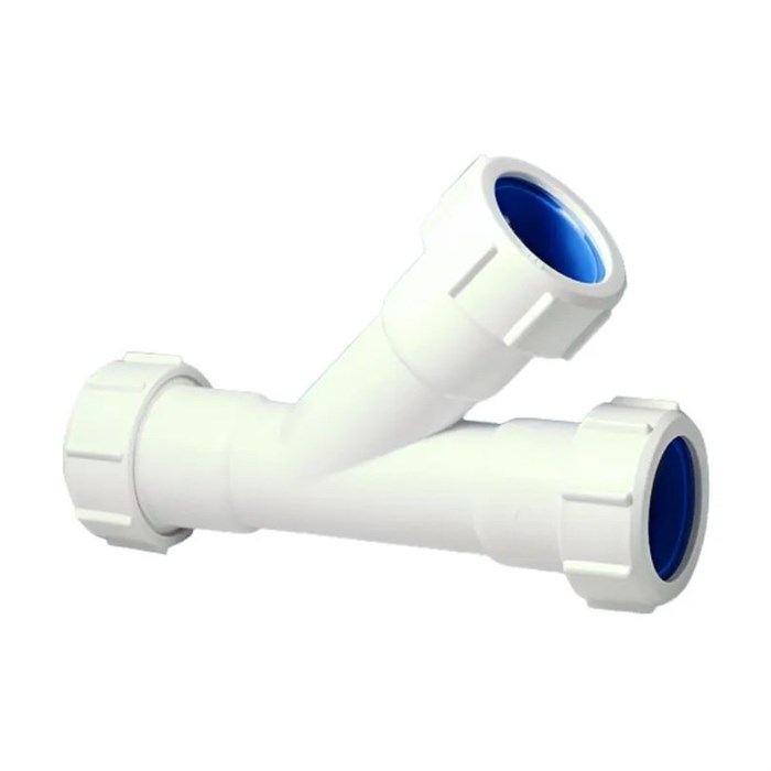 Тройник косой компрессионный Ду=50ммхДу=50ммхДу=50мм; цвет-белый 878855