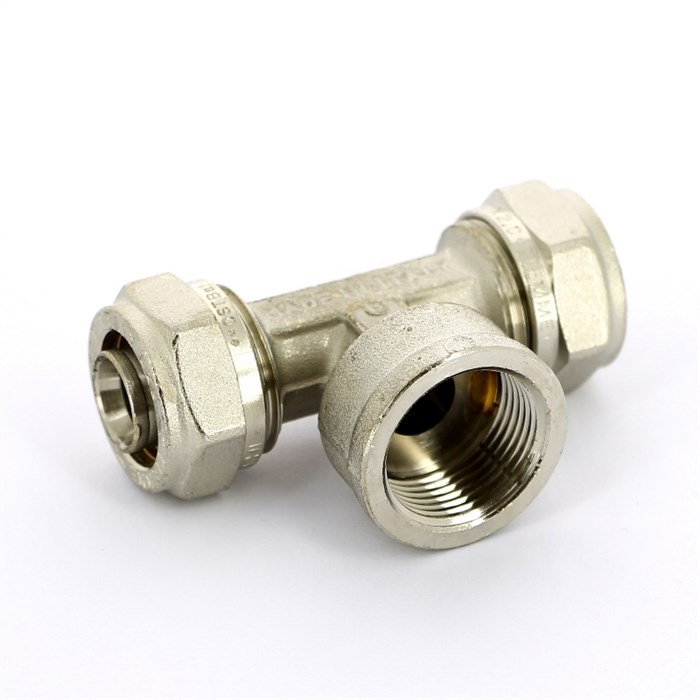 Тройник обж-В-обж 20х3/4'x20 никелир. 879008