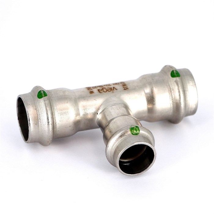 Тройник пресс 22х18х22 нерж.сталь Sanpress Inox SC-Contur 879409