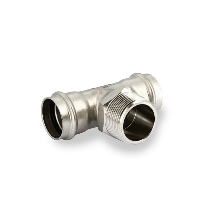 Тройник пресс-Н 35 х 1 1/4" х 35, нержавеющая сталь 878473