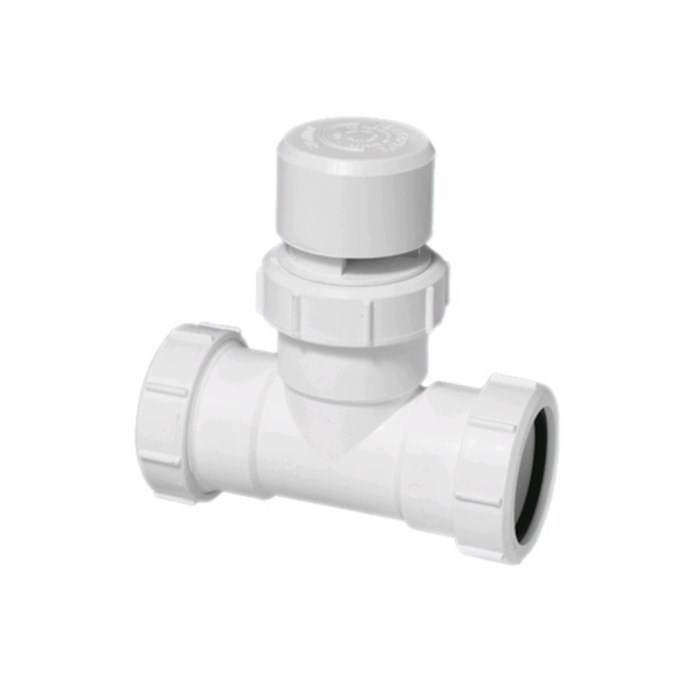 Тройник с вентиляционным клапаном, вход/выход Ду=50мм 875067