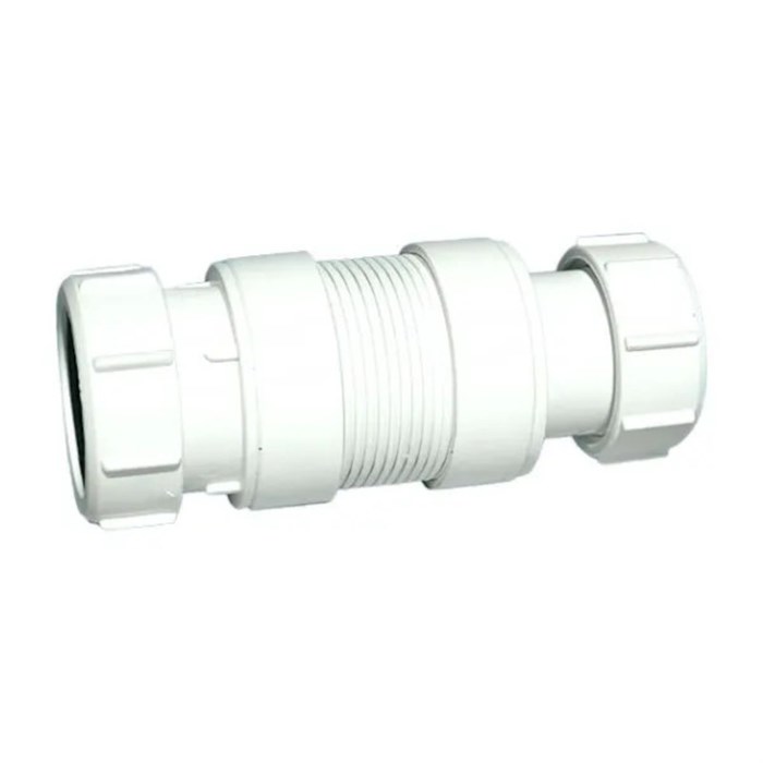 Труба гофрированная раздвижная (L130-180мм, D50мм); вход/выход компрессионный Ду=32мм/40мм 870859