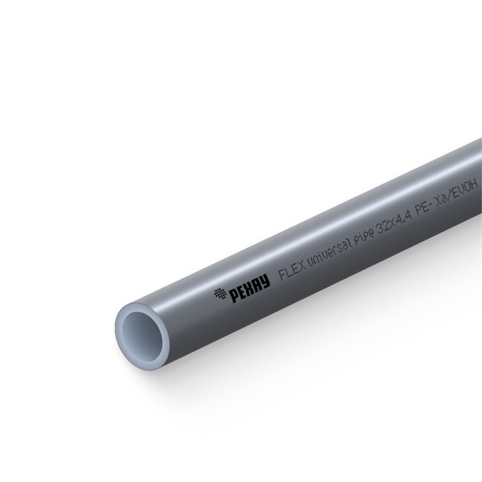 Труба из сшитого полиэтилена Flex 32 х 4.4, PE-Xa/EVOH, бухта 50 м, универсальная, серебристая 875056