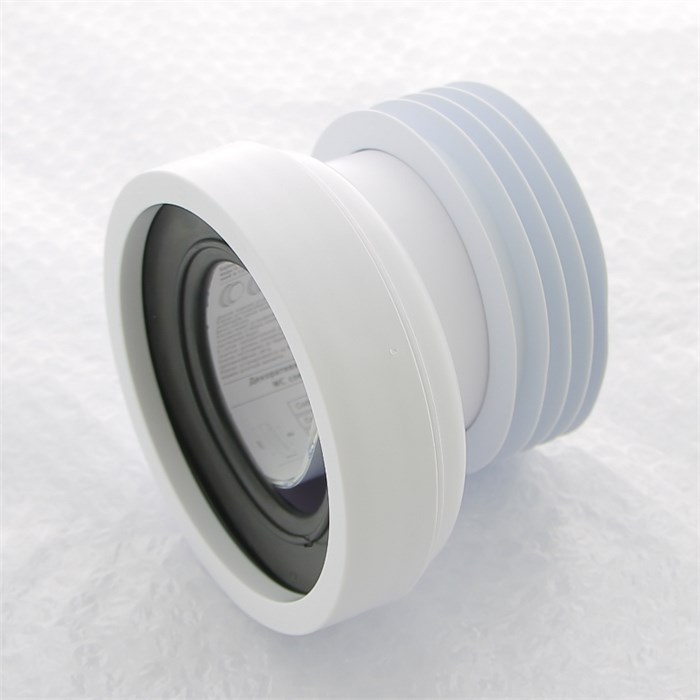 Труба фановая L=120 мм с манжетой и 20 мм смещ., вход 97-107 мм, выход внутрь 110 мм трубы 877400