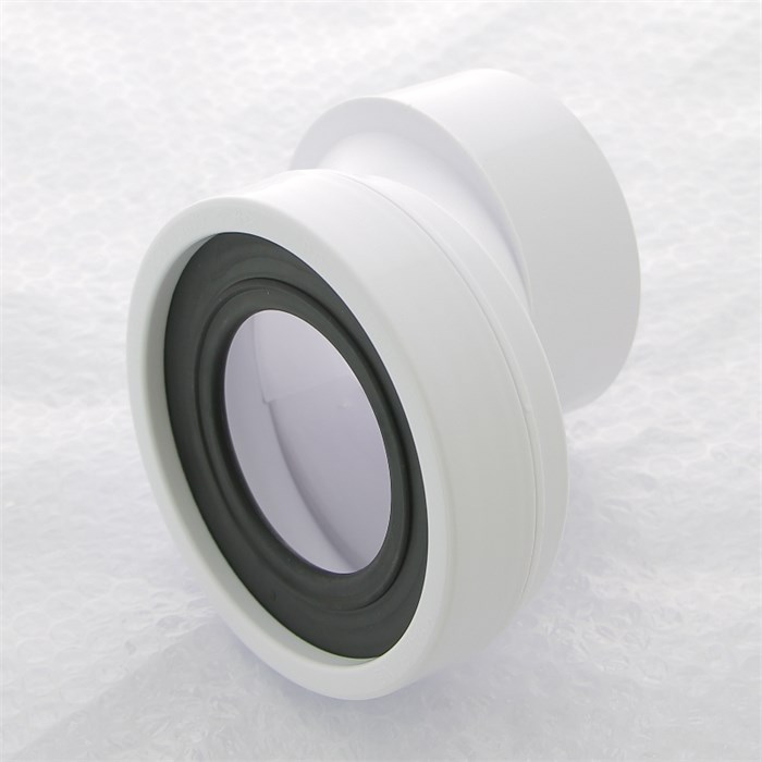 Труба фановая L=125 мм с 40 мм смещ., вход 97-107 мм, выход 110 мм 860228