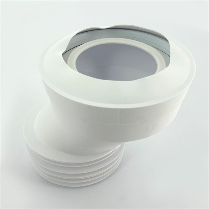 Труба фановая L=135 мм с манжетой и 40 мм смещ., вход 97-107 мм, выход внутрь 110 мм трубы 874330