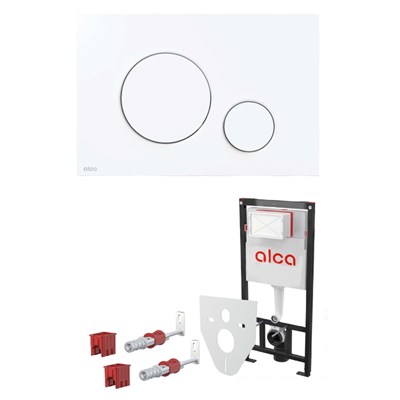 Модуль для подвесного унитаза, 112 см, кнопка M670, белая, с шумоизоляцией 863793