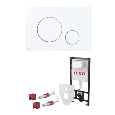 Модуль для подвесного унитаза, 112 см, кнопка M671, хром, с шумоизоляцией 878666