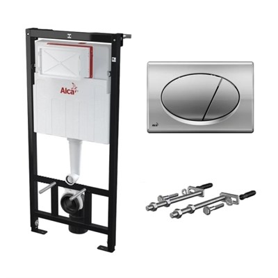 Модуль для подвесного унитаза, 112 см, кнопка M71 хром, крепление, новый вентиль 859941