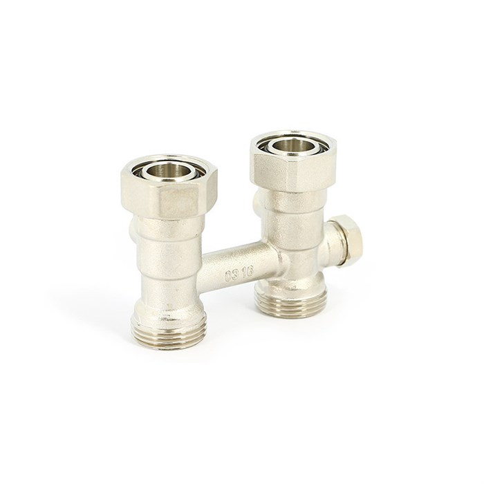 Узел прямой НВ 3/4" ЕК х 3/4" ЕК радиаторный со встроенными вентилями 875629