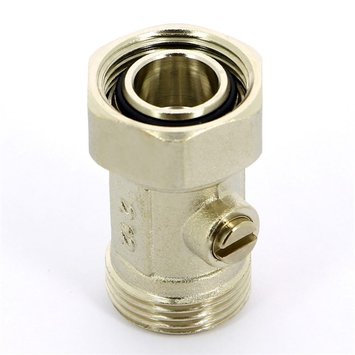 Узел прямой одинарный НВ 3/4"ЕК х 3/4"ЕК радиаторный со встроенным шаровым краном 860585