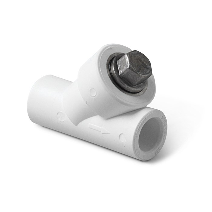 Фильтр косой ВВ 40 мм PP-R серый 872179